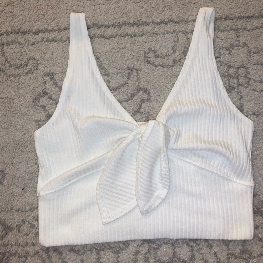 A&F white tie tank top